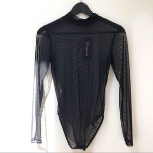 Boohoo Petite L/S Mesh Bodysuit - Size US 6